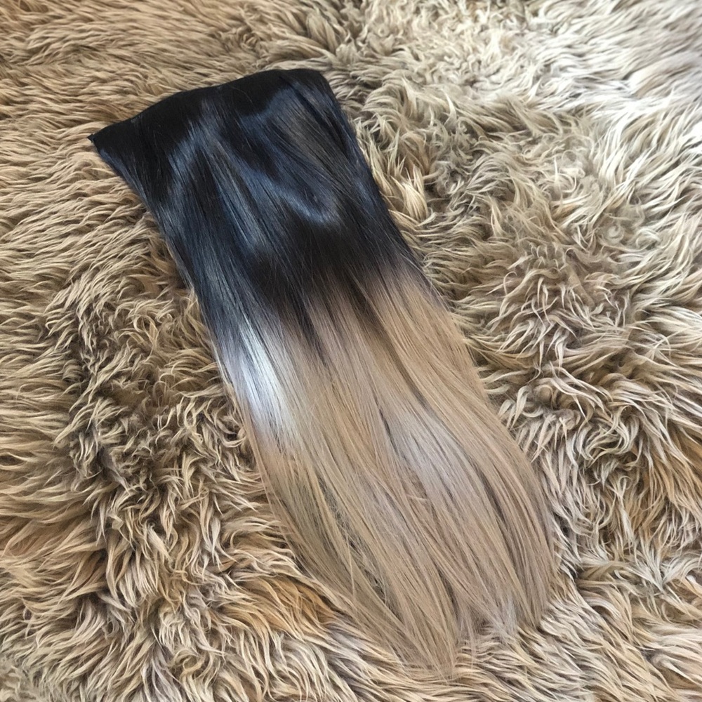 Black/brown to silver clip in hair extensions